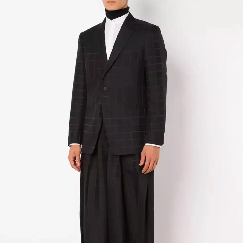 Issey Miyake Black Wool Blend Grid Blazer - Picture 3 of 16